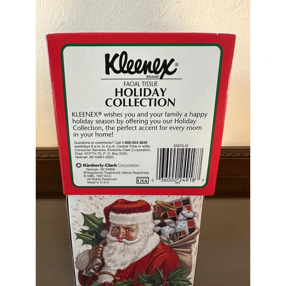 Lot of 2 Vintage Christmas Kleenex 1997‎ Sealed Tissue Boxes